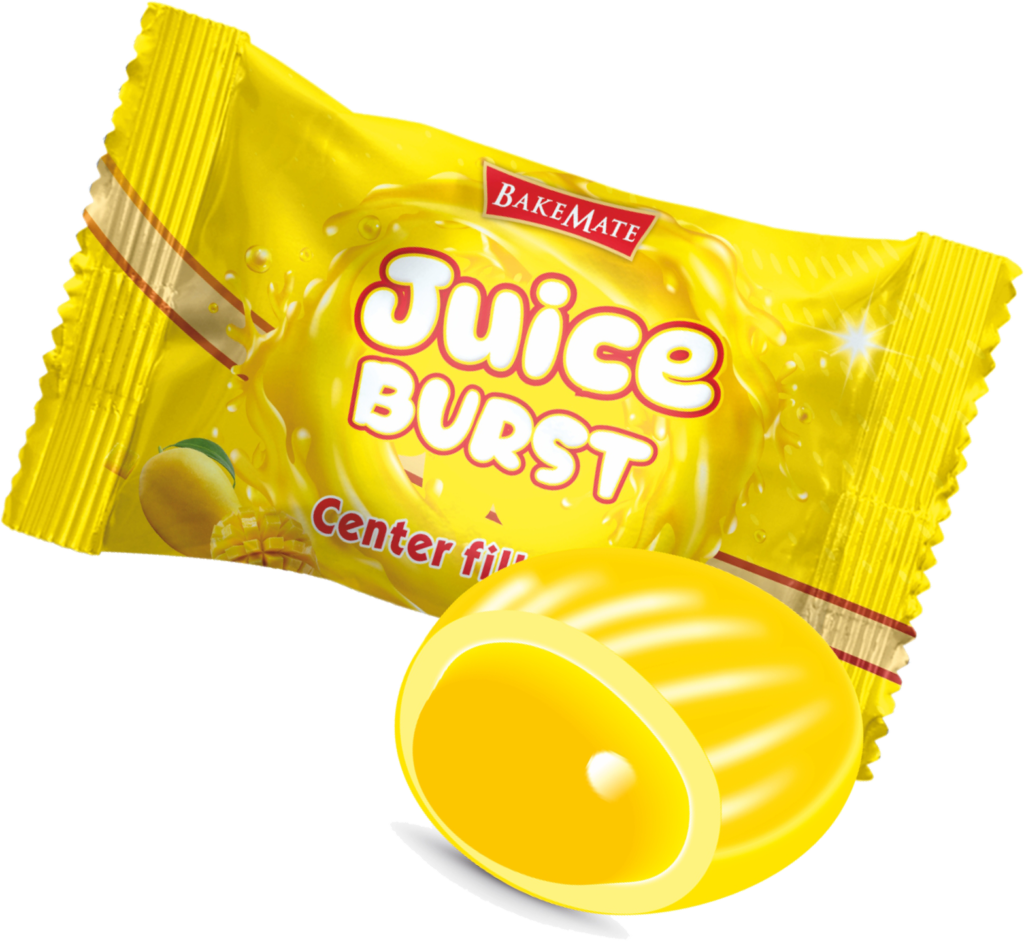 Largest Chocolate Manufacturers | Bakemate Candy| Juice Burst Candy| Confectionery manufacturers| Fruit Flavored Candy | Juice Burst | Mixed FruitFlavored | Center Filled Candy| Juice Burst is a center-filled candy that surprises everyone with one bite of it. Our delicious Juice Burst is a perfect Fruit Mixed flavored candy blended with juicy.