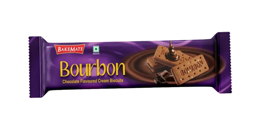 Largest Biscuit Manufacturers | Bakemate Biscuit| Biscuit Manufacturers in Asia | Chocolate flavoured biscuits| Chocolate flavoured biscuits| Bourbon | chocolate sandwich biscuit | Bourbon is a sandwich biscuit made up of two delectable rectangular dark chocolate-flavored biscuits, paired with a smooth chocolate buttercream filling