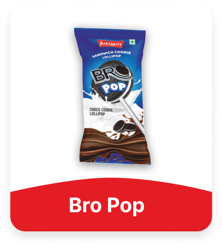 Largest Chocolate Manufacturers | Bakemate Candy| Bro Pop Candy| Confectionery manufacturers| Choco Flavored Candy | Bro Pop| Cream Chocolate | Center Filled Candy| Experience the luscious chocolate filling wrapped in a crisp cookie shell—each bite is a delightful blend of flavors that will keep you coming back for more.